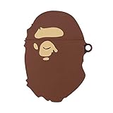 BlossomingLove Compatible with AirPods Case Keychain Full Protective Premium PVC Soft Rubber Silicone Cover Fashion Dope Self-Design Luggage Suitcase Skin for AirPods Charging Case (Ape Head)