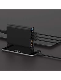 Cargador de pared de carga rápida 3.0, 60W 6 puertos USB Estación de carga para XS   XS Max   XR   X   8 7 6   Plus, iPad Pro   Air 2   Mini   iPod, Galaxy S10   S9   S8   S7   S7   S6   Edge   Plus, Nota 8 7 y más [Qualcomm Certified]
