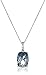 Sterling Silver Swarovski Denim Blue Color and Clear Crystal Pendant Necklace, 18