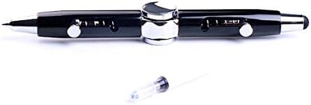 Multi-Functional 3 in 1 Spinner Pen - Ball Point Stress Pen, with Spinner and Stylus - Black Ink Stylus Pen - Cool Multi Tool Pen, New Design Think Pen - Stress Reducer - Perfect Gift Idea (Black)