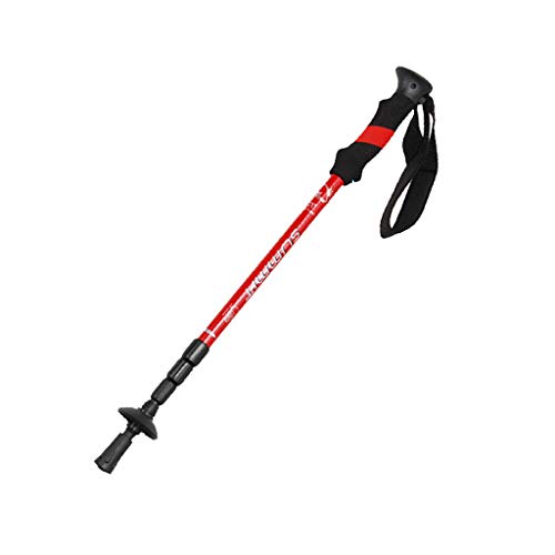 Samoii Mountain Outfitters Trekking Poles, Collapsible Lightweight Trekking Poles Sticks Alpenstock 55-125cm Red Blue for Walking Hiking (Red)