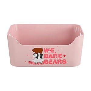MINISO We Bare Bears Rectangular Storage Desk Box , Standard , Pink