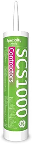 GE SCS 1000 Silicone Adhesive Sealant (CLEAR TRANSLUCENT) Contractors Window & Door Silicone Rubber Caulk (1 x Tube) 10.1 fl oz