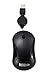 Computer Mini USB Wired Optical Travel Mouse Portable for Laptop, Notebook, Macbook with Retractable Cable by SOONGO - Black