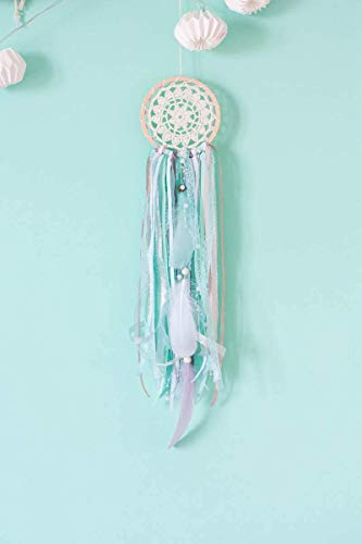 DIY Dream catcher Kit - Make Your Own Craft Project Mint White Diam 5' ( 12.5 cm) Birthday Gift Bridal Shower Favor