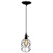 CLAXY® Ecopower Light Vintage Style Industrial Hanging Light Black Mini Pendant Wire Cage Lamp