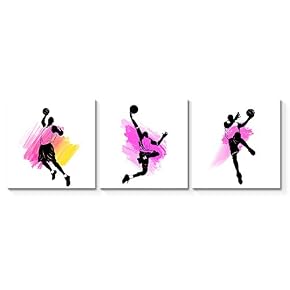 3 Panel Play Basketball Pictures Home Wall for...