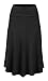INCH & FIT Women's Solid Lightweight Knit Basic Fold-Over Stretch Midi Skirt(S-3XL)