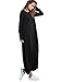 Verdusa Women's Long Sleeve Casual Loose Fit Shift Midi Long Dress with Elastic Hem Black L
