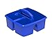 Storex 3-Compartment Small Caddy – Multipurpose Classroom Organizer with Handle, Blue, 5-Pack (00947E06C)