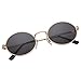 VIVIENFANG 90's Vintage Small Oval Sunglasses Tinted Lens Tiny Metal Polarized Shades For Men Women 87156A Smoke Lens