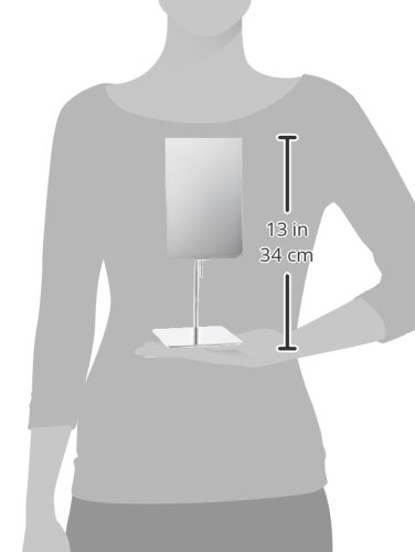 Jerdon JP358C 5-Inch by 8-Inch Rectangular Vanity Mirror with 3x Magnification, Stainless Steel Finish