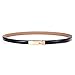 KaLeido Women's Plaque Buckle Solid Color Skinny Waist Belt