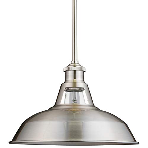Olivera 10.5 inch Pendant Light | Brushed Nickel Pendant Lighting for Kitchen Island with LED Bulb LL-P833-1BN