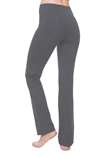 NIRLON Straight Leg Yoga Pants high Waist Workout Leggings for Women Plus Size Petite/Tall 28″/30″/32″/34″ Inseam Length (M, Heather Grey 32″ Inseam)