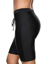 Pantalones cortos para dama con protección contra el sarpullido, UPF50 +, con cordón lateral