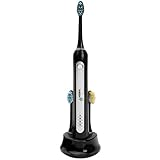 Ivation Electric Toothbrush with Sonic Wave Rechargeable Oral Hygiene Ultra Plus Includes Induction Charging Base and 2 Brush Heads - Black