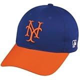 MLB Cooperstown YOUTH New York METS Orange/Royal Blue Hat Cap Adjustable Velcro TWILL Throwback