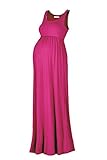 Beachcoco Women's Maternity Maxi Tank Dress (S, Hot Pink)