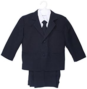 Paperio Boys Formal Suit Set with Shirt and Vest 3T Navy Blue