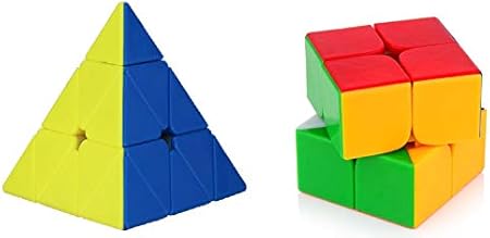 kiti kittz Brainstorming Puzzle High-Speed Magic Striker-Less Rubik Cube Combo Set of 2 (Triangle and 2x2 Cube)
