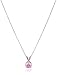 Amazon Collection Sterling Silver Pink Cubic Zirconia Pendant Necklace and Earrings Jewelry Set
