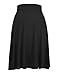 Favelem Women's Spring High Waist A Line Flare Pleated Knee Length Skater Skirts