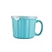 Farberware Baker's Advantage Ceramic Soup Mug with Lid, 1 Count (Pack of 1), Teal