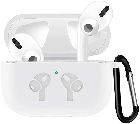 UHKZ Compatiable with AirPods Pro 2019 Case[Visible Front LED], Protective Soft Slim Silicone Case with Keychain Accesssories for AirPods Pro Charging Case [2019 Release]
