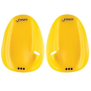 FINIS Floating Agility Paddles Large for Swim Training, Yellow