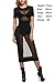 Zeagoo Women's Mesh Patchwork See Through Sexy Sundress Black Long Dress, X-Large, Black