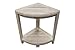 CoastalVogue Teak Corner 2-Tier Snazzy Corner Waterproof Teak Wood Shower Bench Stool Seat Chair For Inside Shower Storage Shelf Provides Safety, and Storage For Bathroom Accessories White