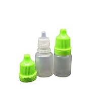 Ewandastore 50pcs Empty Eye Dropper Bottles 5ml Plastic Squeezable Dropper Bottles Eye Liquid Dropper Dropping Bottles(Green Cap)