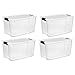 STERILITE 70 Quart Ultra Clear Plastic Stacking Storage Container Tote with Latching Lid (4 Pack)