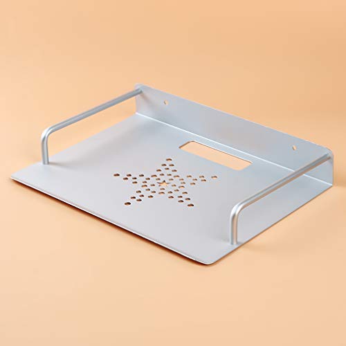 Yunzee Alumimum Alloy Wall Mount Shelf Bracket Cantilever Server Shelf Vented Shelves Rack for TV Accessories WiFi Router TV Box Set Top Box