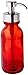 Red Soap Dispenser with Stainless Steel Pump - 16oz Red Glass Dish Soap Dispenser with Non Slip Coaster and Top Protector