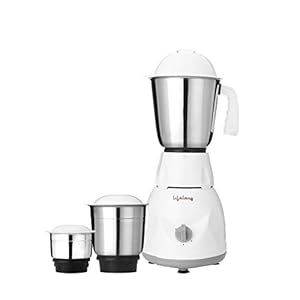 Lifelong Power Pro 500-Watt Mixer Grinder with 3 Jars (White/Grey)