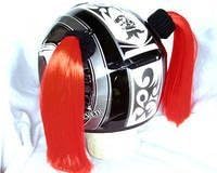 Pigtails for Helmets All Colors Works on Matte Helmets Too (red)