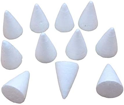 Dandan DIY 60pcs Smooth Foam Cone Shaped Foam Craft Making Foam Ball Home Party Wedding Decor DIY Supply (2X3CM/0.8''X1.2'')