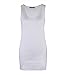 Moxeay Womens Extra Long Stretch Cotton Tank Top (Large, White)