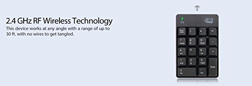 Adesso WKB-6010UB - Wireless Spill Resistant 18-Key Numeric Keypad