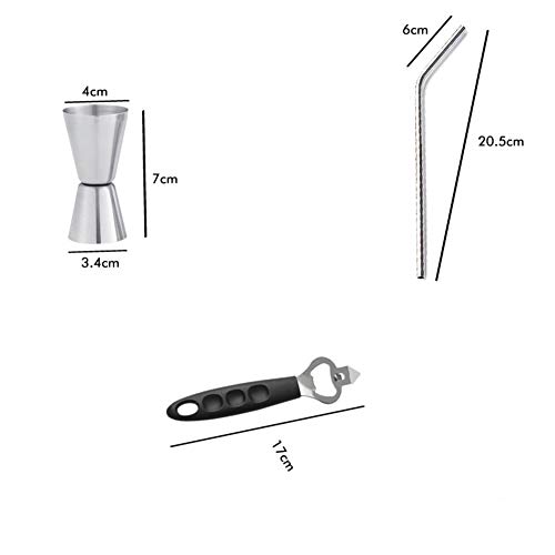 Cocktail Set bildet Bar Zubehör Verbrauchsmaterialien Werkzeuge 14 Stück Edelstahl-Barmixer-Werkzeug-Set Shaker Milk Tea… – Bild 8