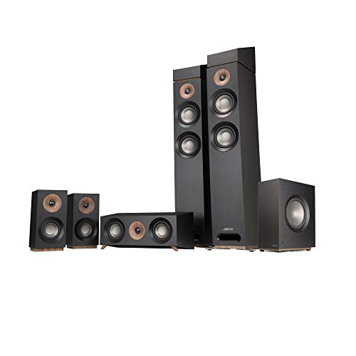 Jamo Studio S807 HCS Home Cinema Surround Sound Speaker Pack, Atmos Ready  Complete set, Black)