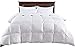 puredown® Goose Feather Comforter Full/Queen Size - All Season Duvet Insert, Ultra Soft Stripe 100% Cotton Shell Hotel Collection Comforters, 500 Thread Count with Ties (90x90'',Stripe White)