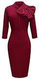HOMEYEE Women's Vintage Bowknot 3/4 Sleeve Party Dress B244
