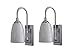 Westek Battery Operated Wall Sconce, 2 Pack - 70 Lumens, Plastic with Chrome Finish - Easy Wireless Installation Battery Wall Sconce - 2 Settings, Full or Dim - LPL780C
