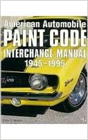 American Automobile Paint Code Interchange Manual 1945-1995 American Automobile Paint Code Interchange Manual 1945-1995