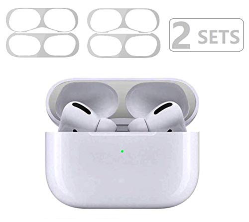 BLLQ Dust Guard Dust Proof Film for AirPods Pro, [ Gray White ] [ 2 Sets ] [AirPods Pro Metal Anti Dust Sticker],Shine Shield Dust Guard for AirPods Pro, Gray White - Thumbnail 5