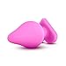 Play with Me - Naughty Candy Heart - Be Mine - Smooth Satin Finish Heart Shaped Bottom Anal Butt Plug - Platinum Silicone - Sex Toy for Men and Women (Pink)