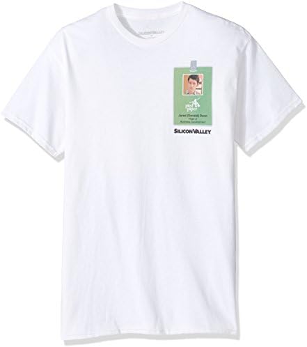 Silicon Valley Men's Jared Dunn Pied Piper Badge Graphic Tee, White, Medium